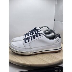 Mens Size 9 - Callaway White/Navy Leather Spikeless Golf Shoes M336-01